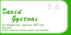 david gyetvai business card